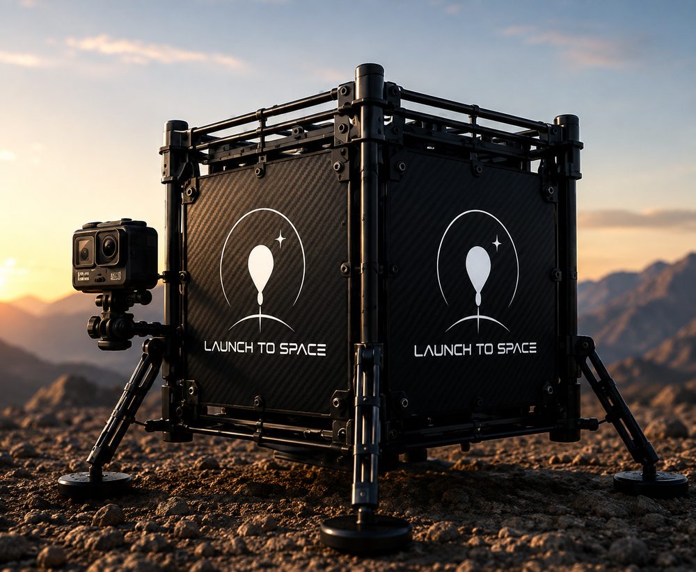 The payload carrier on the ground at a launch site